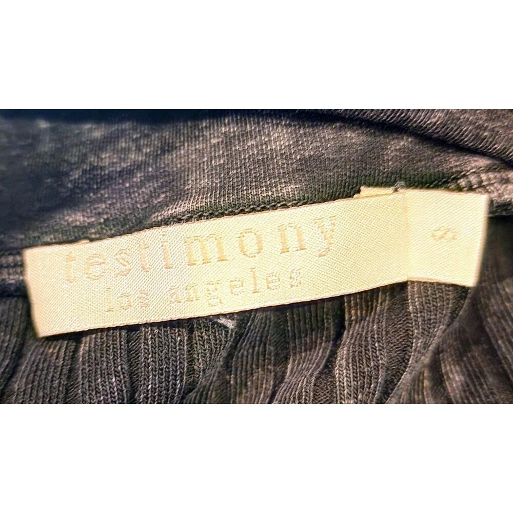 TESTIMONY LOS ANGELES Sz S Charcoal Black Ribbed Whimsygoth Grunge Maxi Skirt